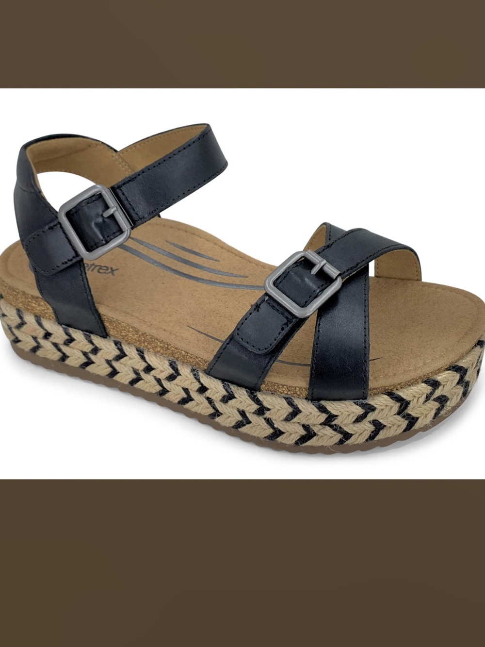 AETREX women's paula sandals in black 7.5-8